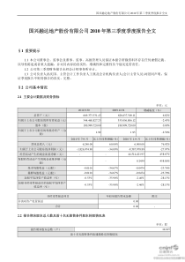 国兴地产：XXXX年第三季度报告全文