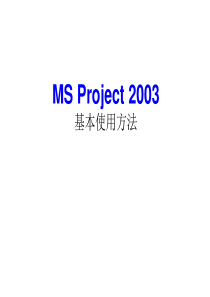 项目管理与MSProject2003使用方法