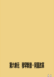 2019-2020学年高中历史 第六单元 穆罕默德•阿里改革 第2课 穆罕默德̶