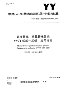 YY-T 0595-2006 医疗器械 质量管理体系