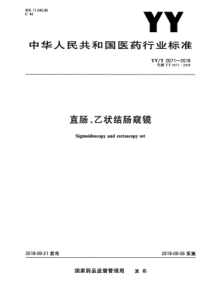 YY∕T 0071-2018 直肠、乙状结肠窥镜