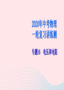 （赢在中考）2020年中考物理一轮复习 专题16 电压和电阻课件