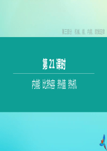 （徐州专版）2020中考物理复习方案 第三部分 机械能、内能、欧姆定律 第21课时 内能 比热容 热