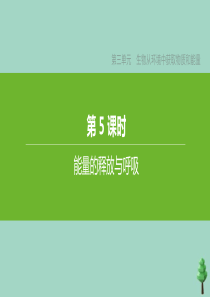 （徐州专版）2020中考生物复习方案 第三单元 生物从环境中获取物质和能量 第05课时 能量的释放与