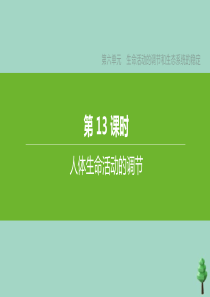 （徐州专版）2020中考生物复习方案 第六单元 生命活动的调节和生态系统的稳定 第13课时 人体生命