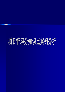 项目管理分知识点案例分析