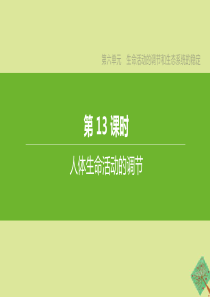 （新课标）2020中考生物复习方案 第六单元 生命活动的调节和生态系统的稳定 第13课时 人体生命活