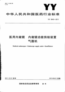 YY 0843-2011 医用内窥镜 内窥镜功能供给装置 气腹机