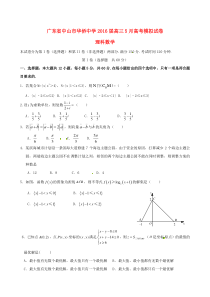 广东省中山市华侨中学2016届高三数学5月模拟考试试题-理