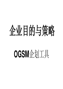 企业目的与策略OGSM企划工具