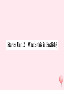 （武汉专版）2019秋七年级英语上册 Starter Unit 2 What’s this in E