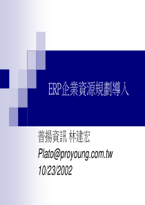 ERP企业资源规划导入(软体介绍)