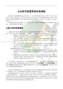 企业软件配置管理实施策略