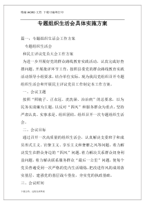 专题组织生活会具体实施方案