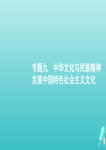 （天津专用）2020高考政治二轮复习 专题九 中华文化与民族精神 发展中国特色社会主义文化课件