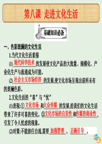 （全国通用）2020高考政治（艺考生文化课）冲刺点金 第四单元 发展先进文化 第八课 走进文化生活课