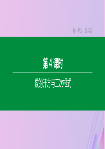 （全国版）2020年中考数学复习 第一单元 数与式 第04课时 数的开方与二次根式课件