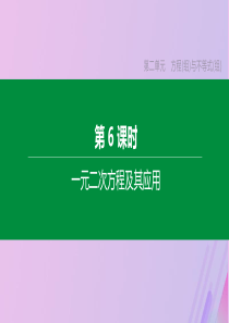 （全国版）2020年中考数学复习 第二单元 方程（组）与不等式（组）第06课时 一元二次方程及其应用