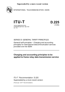 ITU-T D.225 (10 1996) (英) Charging and accounting 