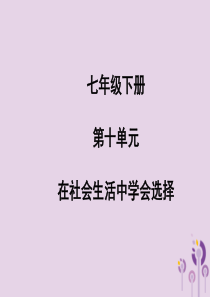 （聊城专版）2019年中考道德与法治总复习 七下 第十单元 在社会生活中学会选择课件