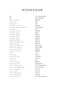 项目管理术语词典（DOC92页）