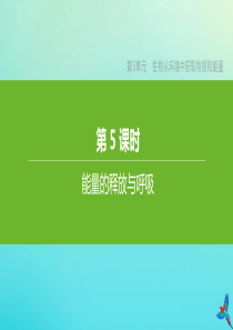 （连云港专版）2020中考生物复习方案 第3单元 生物从环境中获取物质和能量 第05课时 能量的释放