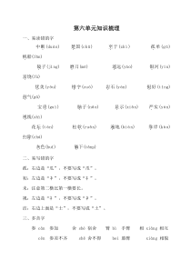 部编版三年级语文上册第六单元知识点汇总