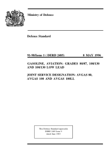 Def Stan 91-90-1996 Gasoline, Aviation  Grades 80 