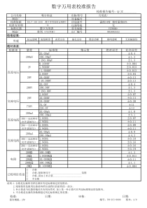 万用表校准报告