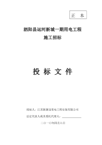 泗阳县运河新城投标文件