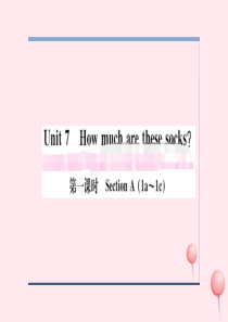 （河南专版）2019秋七年级英语上册 Unit 7 How much are these socks