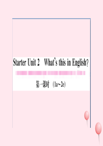 （河南专版）2019秋七年级英语上册 Starter Unit 2 What’s this in E