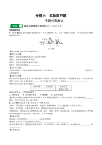 初三化学实验探究题专题复习