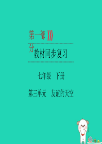 （广西专用）2019中考道德与法治一轮新优化复习 七下 第3单元 友谊的天空课件