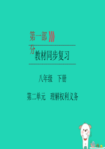 （广西专用）2019中考道德与法治一轮新优化复习 八下 第2单元 理解权利义务课件