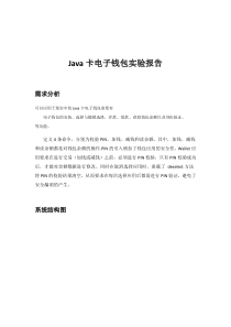 Java卡电子钱包实验报告