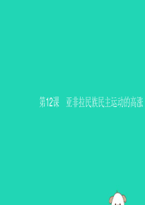 （福建专版）2019春九年级历史下册 第3单元 第一次世界大战和战后初期的世界 第12课 亚非拉民族