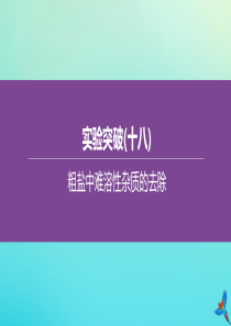 （北京专版）2020中考化学复习方案 实验突破（18）粗盐中难溶性杂质的去除课件