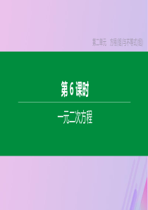 （北京专版）2020年中考数学复习 第二单元 方程（组）与不等式（组）第06课时 一元二次方程课件