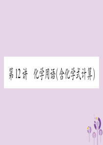 重庆市2019年中考化学复习 第一部分 基础知识 第二单元 化学基本概念和原理 第12讲 化学用语（