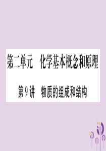 重庆市2019年中考化学复习 第一部分 基础知识 第二单元 化学基本概念和原理 第9讲 物质的组成和