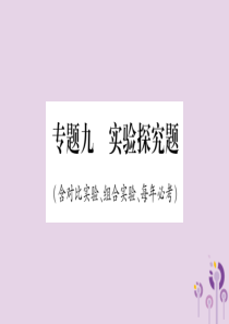 重庆市2019年中考化学复习 第二部分 重难题型专题突破 专题九 实验探究题（含对比试验、组合试验）