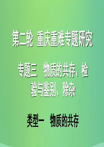 重庆市2018年中考化学总复习 第二轮 重难专题研究 专题三 物质的共存、检验与鉴别、除杂 类型一 