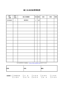 施工企业设备管理制度