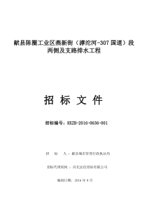 燕新街两侧及支路排水工程招标文件