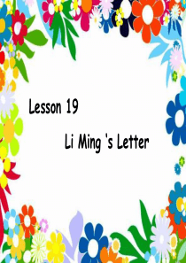 五年级英语上册 Lesson 19 Li Ming’s Letter课件2 冀教版（一起）