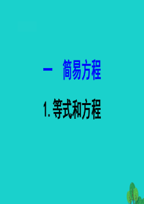 五年级数学下册 一 简易方程 1 等式和方程课件 苏教版