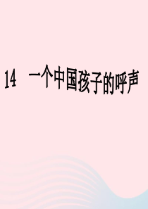 四年级语文下册 第四单元 14《一个中国孩子的呼声》课堂教学课件1 新人教版