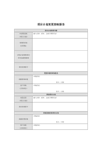 项目计划变更控制报告