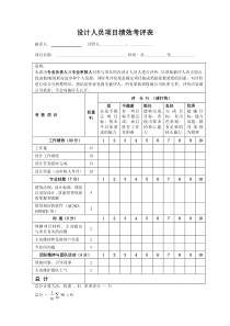 项目设计人员考评